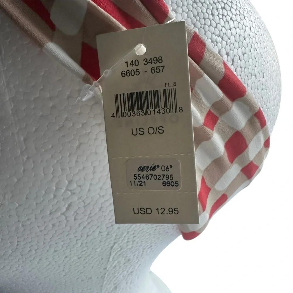 Aerie‎ Offline Women’s Red Gingham Checked Top Knot Headband NWT
